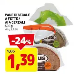 DPiù Pane di segale afette/ ai 4 cereali offerta