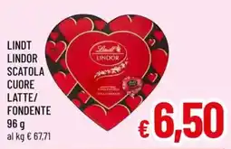 A&O Lindt lindor scatola cuore latte/ fondente offerta
