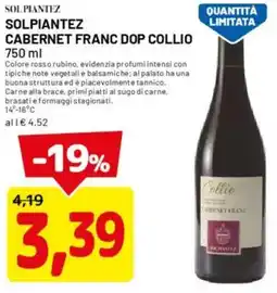 DPiù Solpiantez cabernet franc dop collio offerta