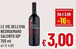 A&O Le vie dell'uva negroamaro salento igp offerta