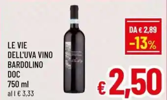 A&O Le vie dell'uva vino bardolino doc offerta