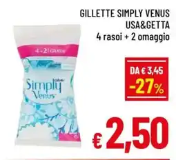 A&O Gillette simply venus usa&getta offerta