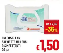 A&O Fresh&clean salviette milleusi disinfettanti offerta