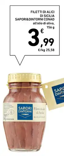 Spazio Conad Filetti di alici di sicilia sapori&dintorni conad all'olio di oliva, offerta