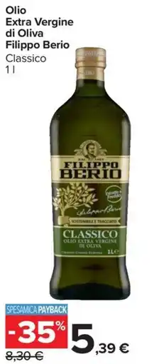 Carrefour Market Olio Extra Vergine di Oliva Filippo Berio Classico offerta
