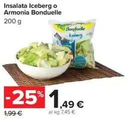 Carrefour Insalata Iceberg o Armonia Bonduelle offerta