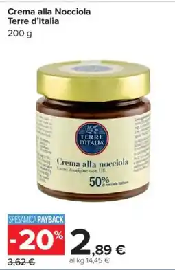 Carrefour Crema alla Nocciola Terre d'Italia offerta