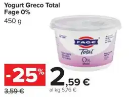 Carrefour Yogurt Greco Total Fage 0% offerta