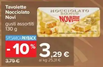 Carrefour Tavolette Nocciolato Novi offerta