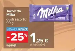 Carrefour Tavoletta Milka offerta