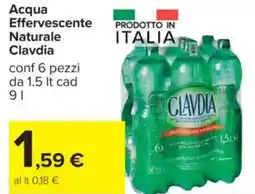 Carrefour Acqua Effervescente Naturale Clavdia offerta