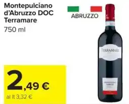 Carrefour Montepulciano d'Abruzzo DOC Terramare offerta