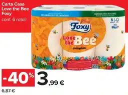 Carrefour Carta Casa Love the Bee Foxy offerta