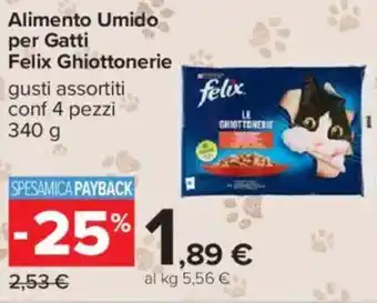Carrefour Alimento Umido per Gatti Felix Ghiottonerie offerta