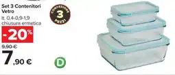 Carrefour Set 3 Contenitori Vetro offerta