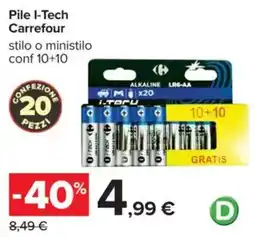 Carrefour Pile I-Tech Carrefour offerta