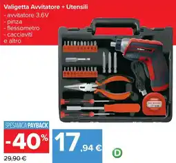 Carrefour Valigetta Avvitatore + Utensili offerta