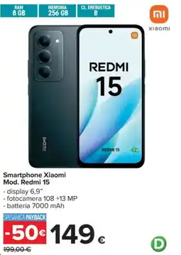 Carrefour Smartphone Xiaomi Mod. Redmi 15 offerta