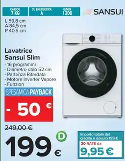 Carrefour Lavatrice Sansui Slim offerta