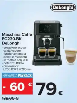 Carrefour Macchina Caffè EC230.BK DeLonghi offerta