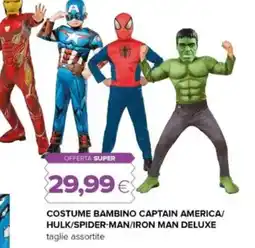 Oasi Costume bambino captain america/ hulk/spider-man/iron man deluxe offerta