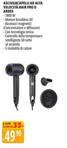 Tigros Asciugacapelli ad alta velocità hair pro d ARDES offerta