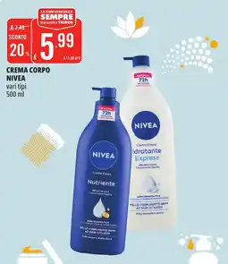 Tigros Crema corpo NIVEA offerta