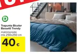 Carrefour Trapunta Bicolor Bassetti Trendy matrimoniale mis offerta