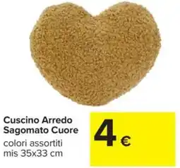 Carrefour Cuscino arredo sagomato cuore colori assortiti mis offerta
