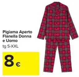 Carrefour Pigiama aperto flanella donna e Uomo tg S-XXL offerta