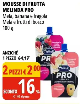 Tigros Mousse di frutta MELINDA PRO offerta