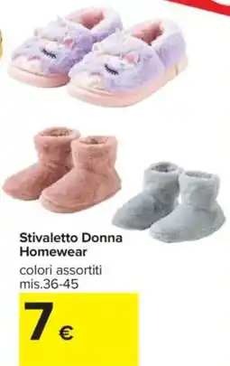 Carrefour Stivaletto Donna Homewear colori assortiti mis.36-45 offerta