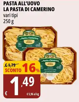 Tigros Pasta all'uovo LA PASTA DI CAMERINO offerta