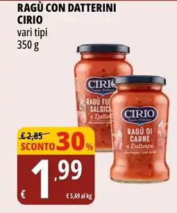 Tigros Ragù con datterini CIRIO offerta