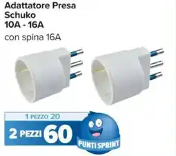 Carrefour Adattatore Presa Schuko 10A - 16 A con spina 16A offerta
