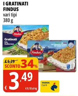 Tigros I gratinati FINDUS offerta