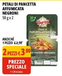 Tigros Petali di pancetta affumicata NEGRONI offerta