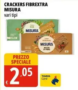 Tigros Crackers fibrextra MISURA offerta
