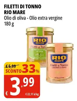 Tigros Filetti di tonno RIO MARE offerta