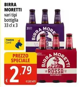 Tigros Birra MORETTI offerta
