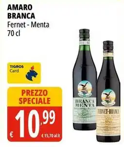 Tigros AMARO BRANCA Fernet - Menta offerta