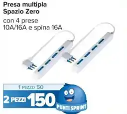 Carrefour Presa multipla Spazio Zero con 4 prese 10A/16A e spina 16A offerta