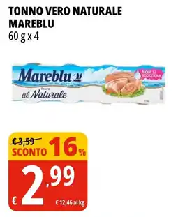 Tigros Tonno vero naturale MAREBLU offerta