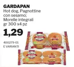 GrosMarket GARDAPAN Hot dog, Pagnottine con sesamo; Morelle integrali offerta