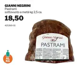 GrosMarket GIANNI NEGRINI Pastrami sottovuoto a metà offerta