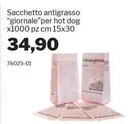GrosMarket Sacchetto antigrasso "giornale"per hot dog offerta