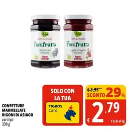Tigros Confetture marmellate RIGONI DI ASIAGO offerta