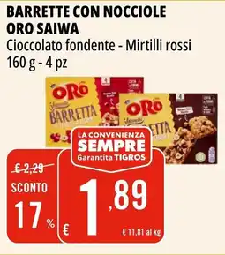 Tigros Barrette con nocciole ORO SAIWA offerta