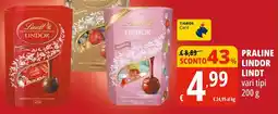 Tigros Praline lindor LINDT offerta
