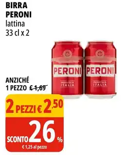 Tigros Birra PERONI lattina offerta
